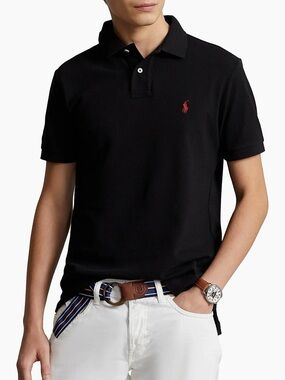 Polo by Ralph Lauren Black Short-Sleeve Polo with Red Pony